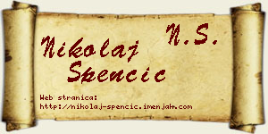 Nikolaj Spenčić vizit kartica